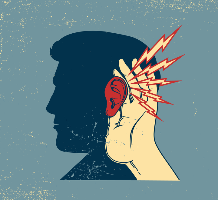 Illustration of man listening